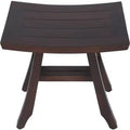 HomeRoots 18 Dark Brown Teak Rectangular Shower Bench