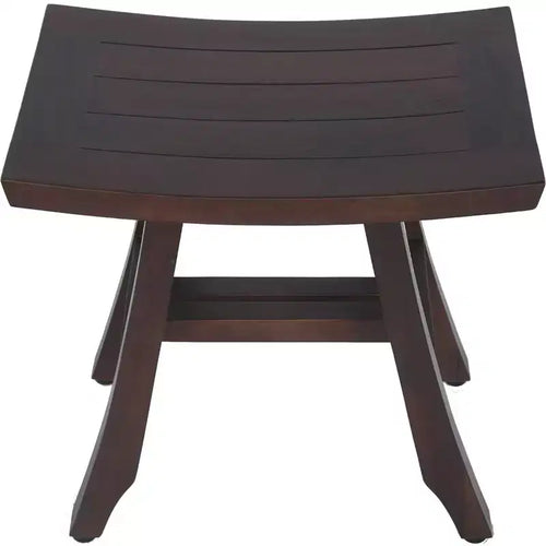 HomeRoots 18 Dark Brown Teak Rectangular Shower Bench