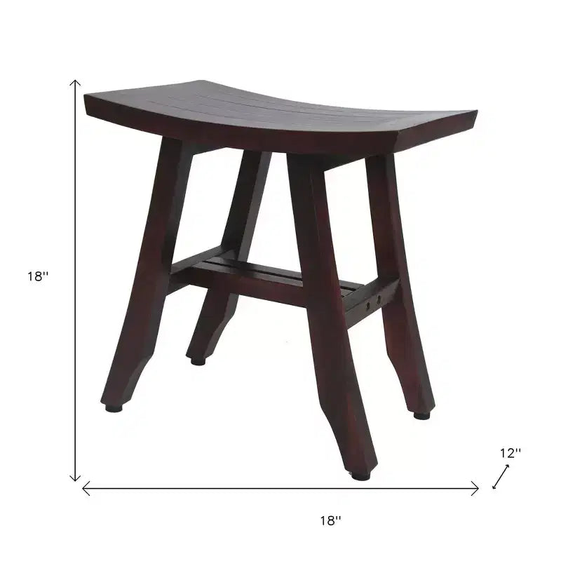Banc de douche rectangulaire en teck, marron foncé, 18 po.