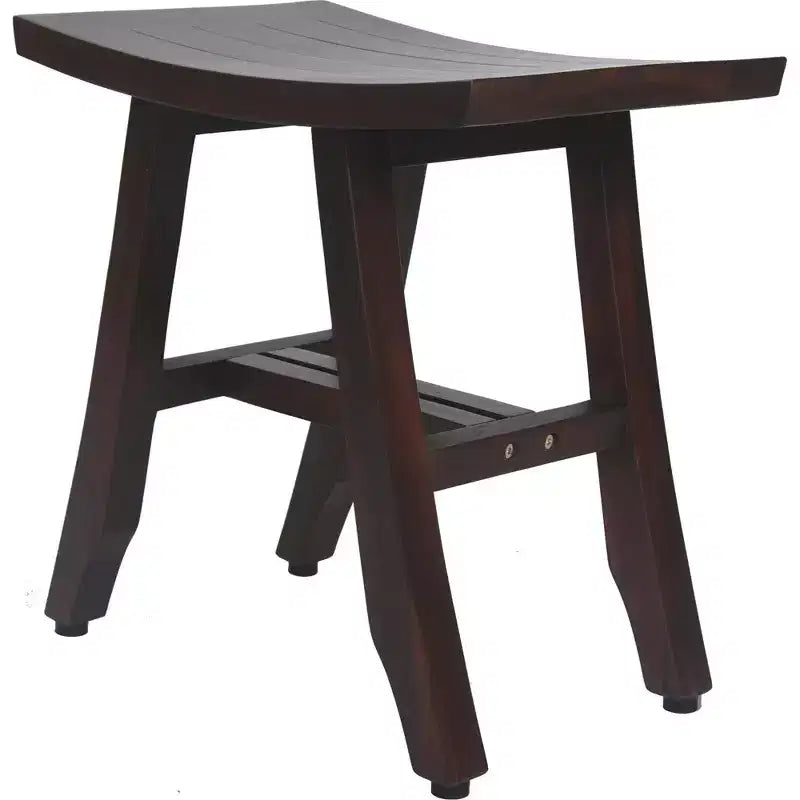 Banc de douche rectangulaire en teck, marron foncé, 18 po.