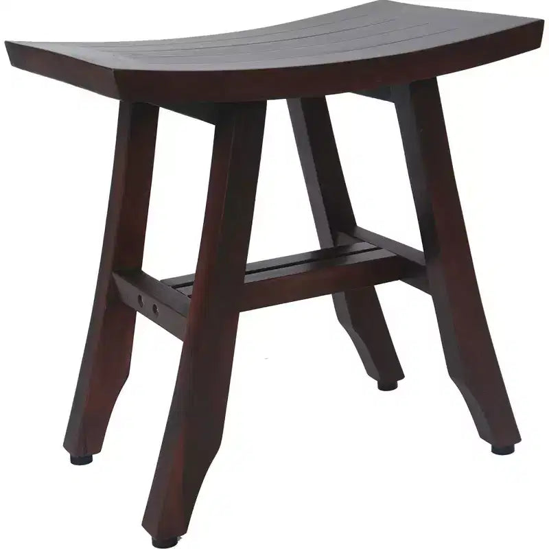 Banc de douche rectangulaire en teck, marron foncé, 18 po.
