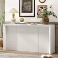 Console d'entrée simple en placage de bois d'acacia avec motif ondulé, adaptée pour le bureau, l'entrée, le couloir, le salon, le hall d'entrée.