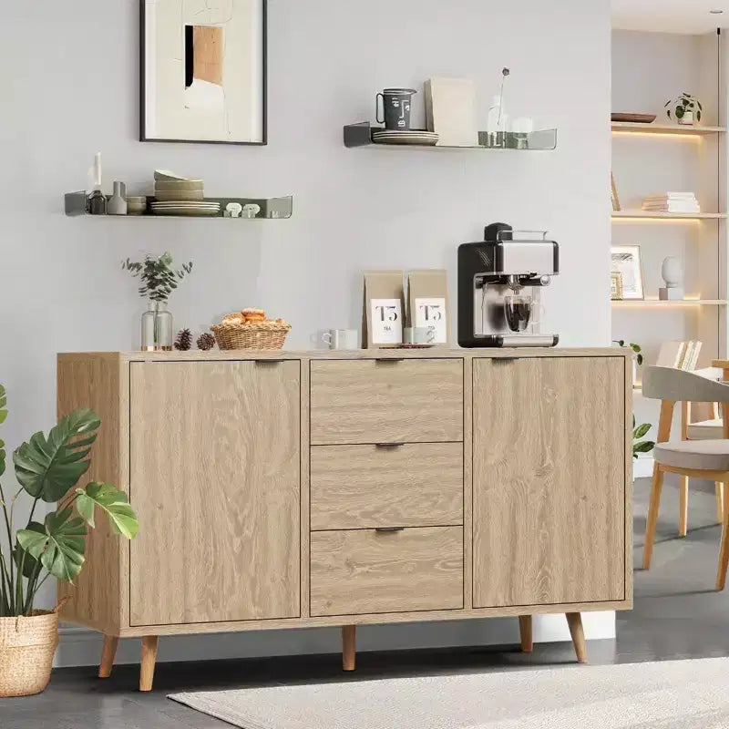 47.2 Buffet Cabinet with Storage, Sideboard Storage Cabinet with 3 Drawers and 2 Doors,Credenza