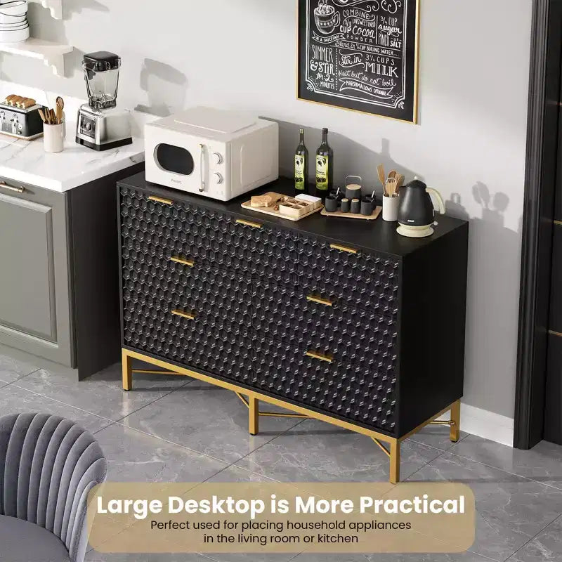 Commode à 7 tiroirs pour chambre à coucher, commode de rangement moderne et simple pour placard avec plateau large, commode haute en bois