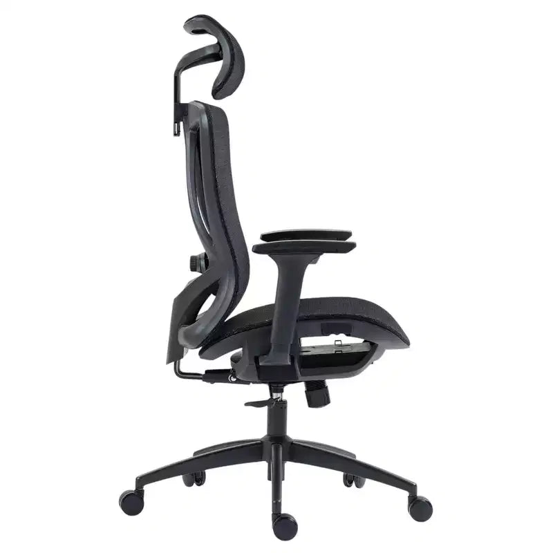 Chaise de bureau pivotante à roulettes réglable en hauteur noire