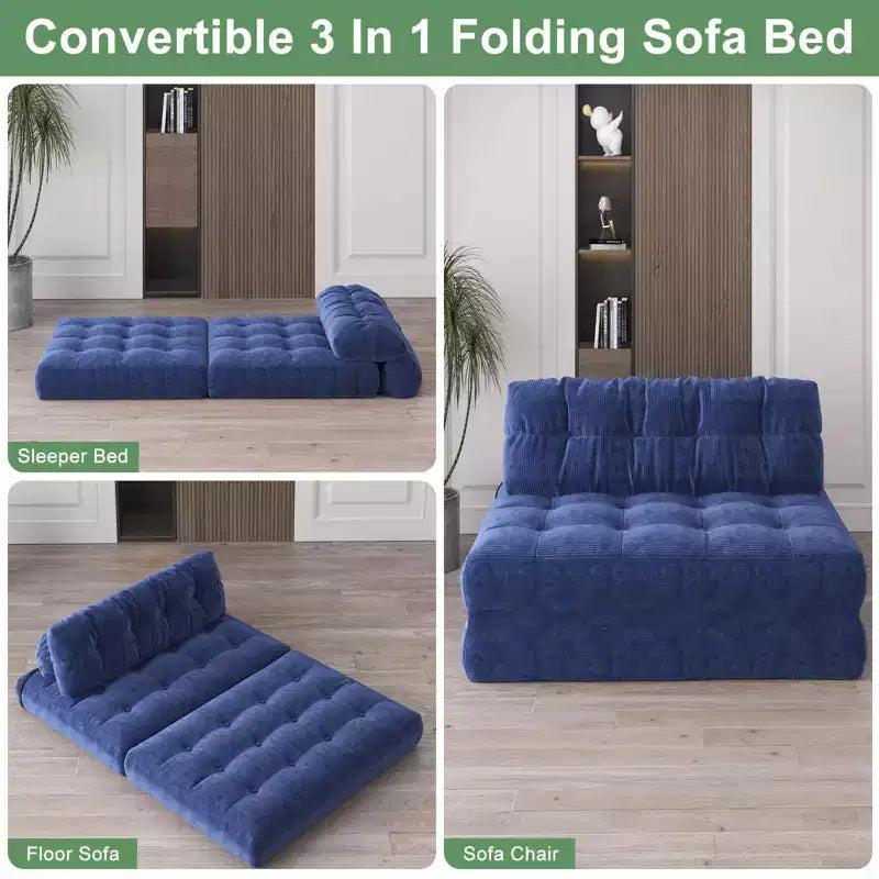 Canapé-lit pliable, canapé-futon, canapé-lit pliable pour salon, fauteuil convertible avec oreiller matelas pliable et soutien dorsal