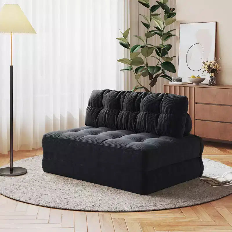 Folding Sofa Bed, Futon Sofa Bed, Floor Folding Couch for Living Room, Convertible Sleeper Chair with Pillow Foldable Mattress Back Support