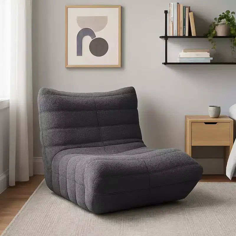 Modern Accent Chair  Comfy Upholstered Armchair with High-Density Cushion & Plush Foam  Stylish Sofa Chair for Living Room or Bedroom - Teddy Gray