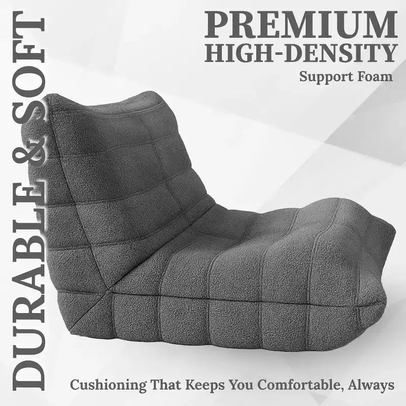 Fauteuil d'appoint moderne - Fauteuil rembourré confortable avec coussin haute densité et mousse moelleuse - Chaise de canapé élégante pour salon ou chambre à coucher - Gris Teddy