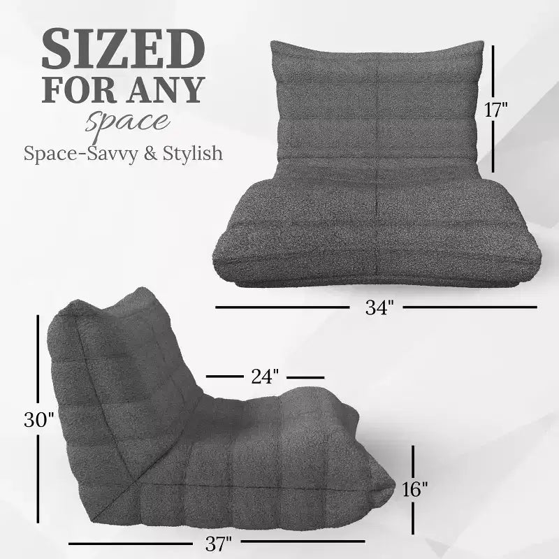 Fauteuil d'appoint moderne - Fauteuil rembourré confortable avec coussin haute densité et mousse moelleuse - Chaise de canapé élégante pour salon ou chambre à coucher - Gris Teddy