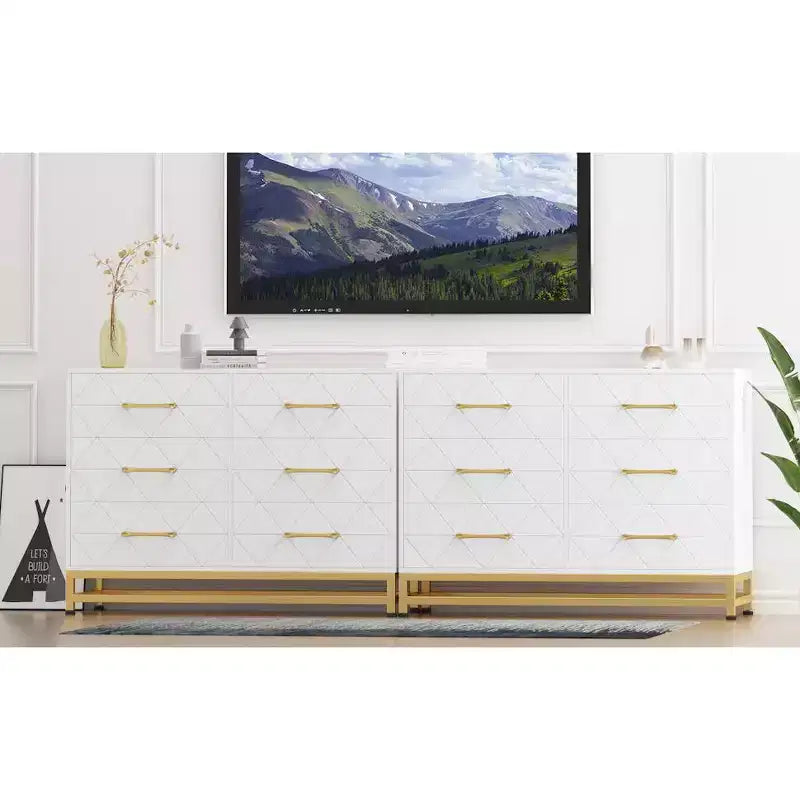 Commode haute à 6 tiroirs – Rangement peu encombrant avec tiroirs à fermeture douce et kit anti-basculement