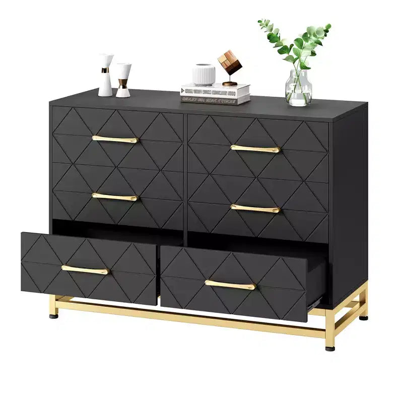 Commode haute à 6 tiroirs – Rangement peu encombrant avec tiroirs à fermeture douce et kit anti-basculement