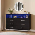 6-Drawer Dresser - Modern Storage Cabinet with TV Stand Functionality