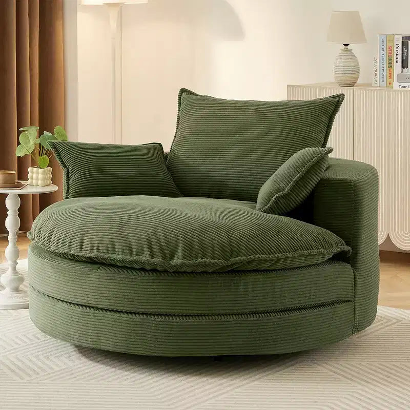 Fauteuil pivotant à 360° avec coussin double épaisseur