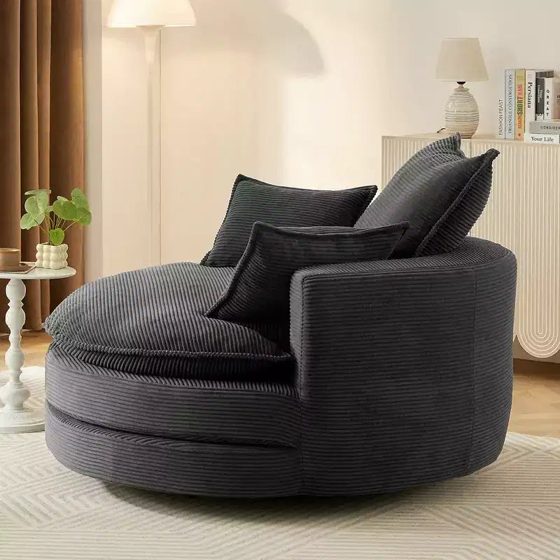 Fauteuil pivotant à 360° avec coussin double épaisseur