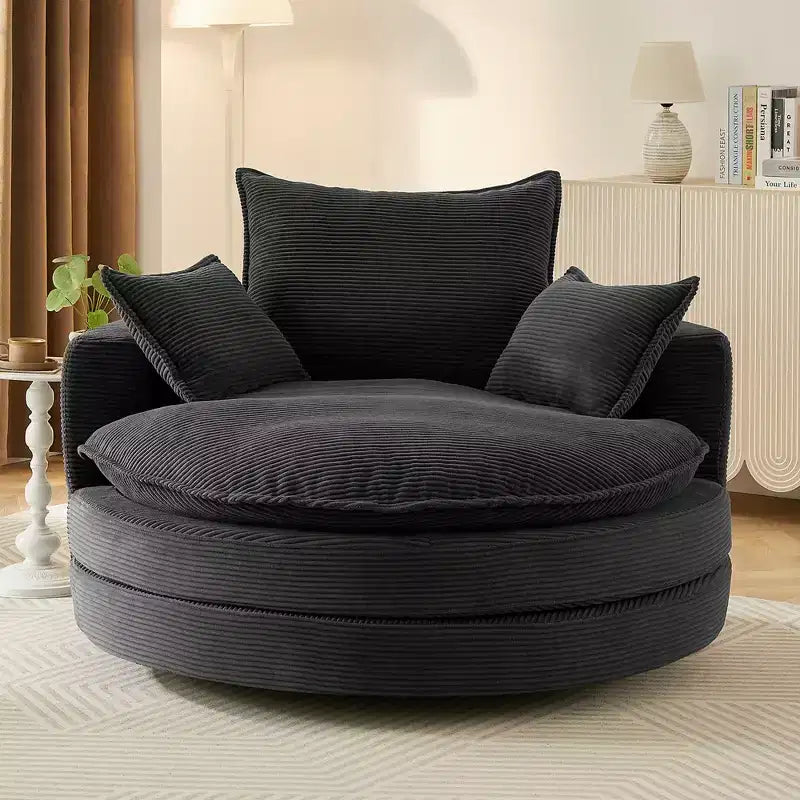 Fauteuil pivotant à 360° avec coussin double épaisseur