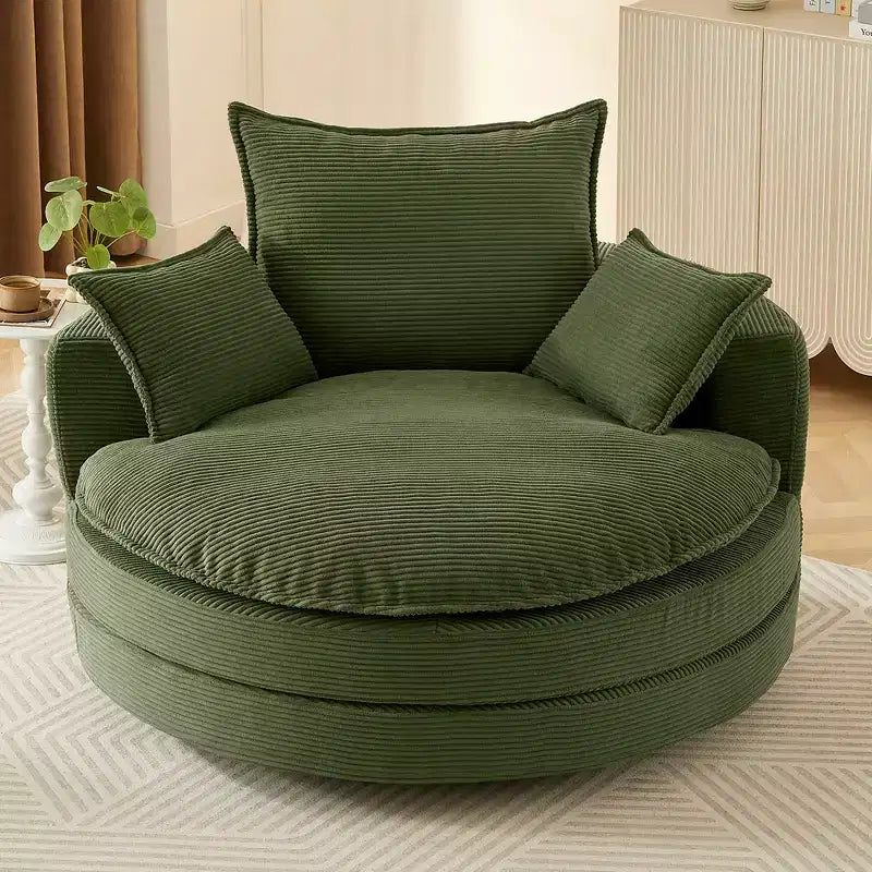 Fauteuil pivotant à 360° avec coussin double épaisseur