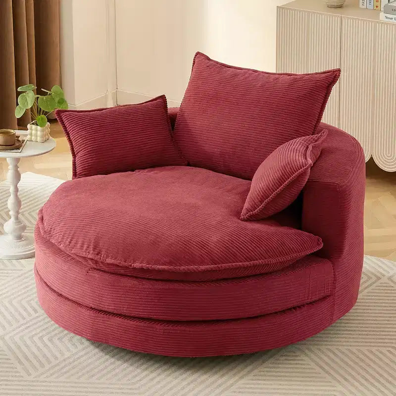 Fauteuil pivotant à 360° avec coussin double épaisseur