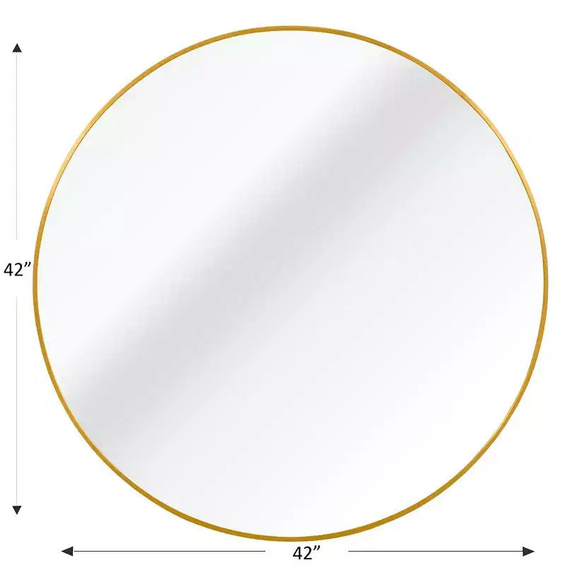 Miroir mural de salle de bain rond de 42 pouces, verre HD premium, cadre en aluminium antirouille