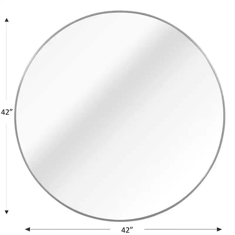 Miroir mural de salle de bain rond de 42 pouces, verre HD premium, cadre en aluminium antirouille