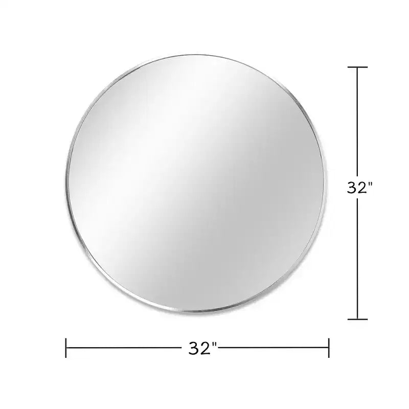 Miroir mural de salle de bain rond de 42 pouces, verre HD premium, cadre en aluminium antirouille