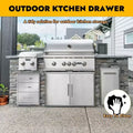 Outdoor Kitchen Drawers, Stainless Steel BBQ Drawer, Flush Mount Built-In for Outdoor Kitchen Island & BBQ Islands, Silent, Fully Assembled