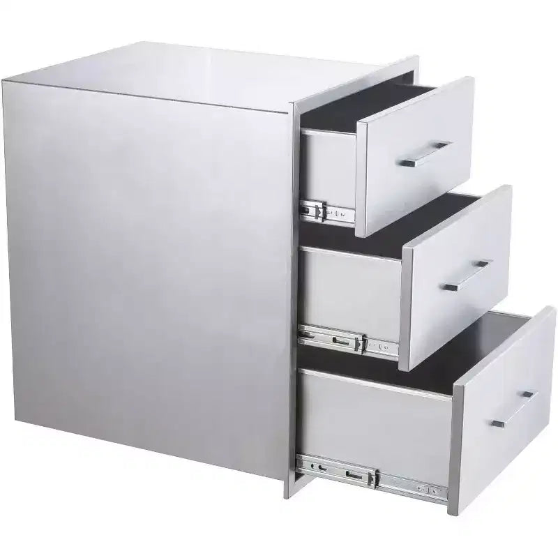 Tiroirs de cuisine extérieure, tiroir de barbecue en acier inoxydable, encastré pour îlot de cuisine extérieure et îlots de barbecue, silencieux, entièrement assemblé