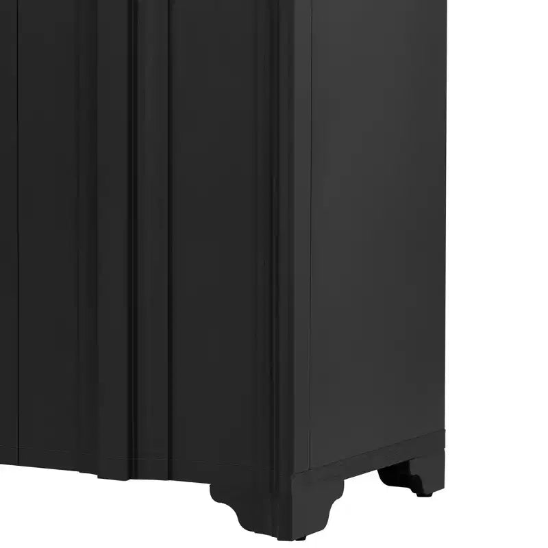 Buffet sophistiqué, meuble de rangement avec 4 portes linéaires complexes, meuble de bar à café pour salle à manger, salon, entrée