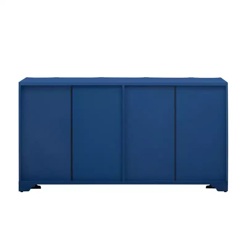 Buffet sophistiqué, meuble de rangement avec 4 portes linéaires complexes, meuble de bar à café pour salle à manger, salon, entrée