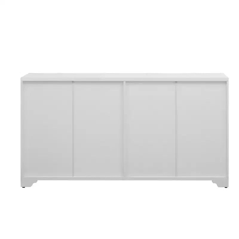 Buffet sophistiqué, meuble de rangement avec 4 portes linéaires complexes, meuble de bar à café pour salle à manger, salon, entrée