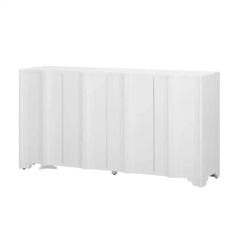Buffet sophistiqué, meuble de rangement avec 4 portes linéaires complexes, meuble de bar à café pour salle à manger, salon, entrée