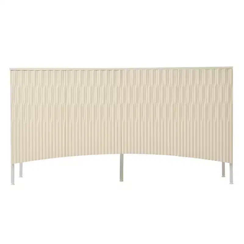Buffet sophistiqué, meuble de rangement avec 4 portes linéaires complexes, meuble de bar à café pour salle à manger, salon, entrée