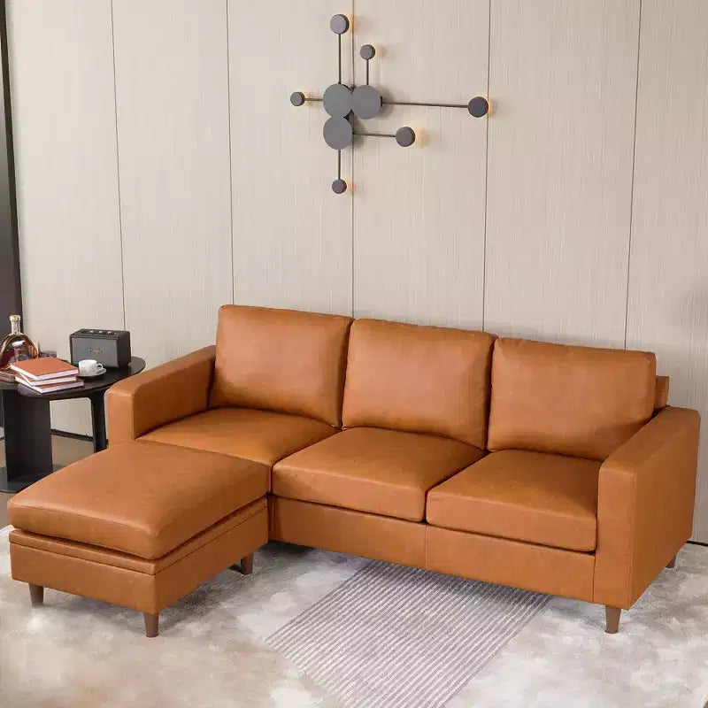 Module de rangement ottomane pour salon, module ottoman carré pour canapé-lit sectionnel, marron