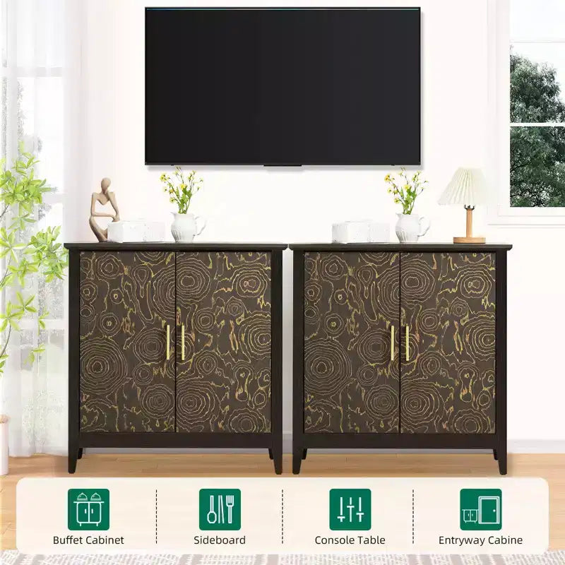 Buffet de cuisine, meuble bar à café de 81 cm avec étagère réglable, meuble de rangement pour salon, entrée
