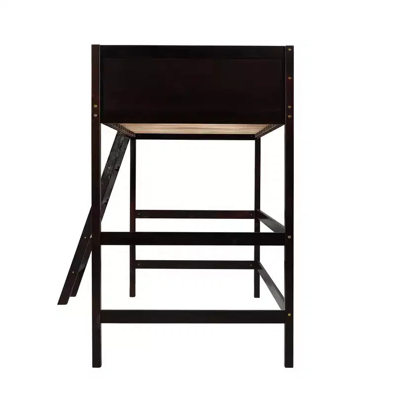 Lit mezzanine simple avec échelle, cadre de lit mezzanine en bois pour enfants, adolescents et adultes