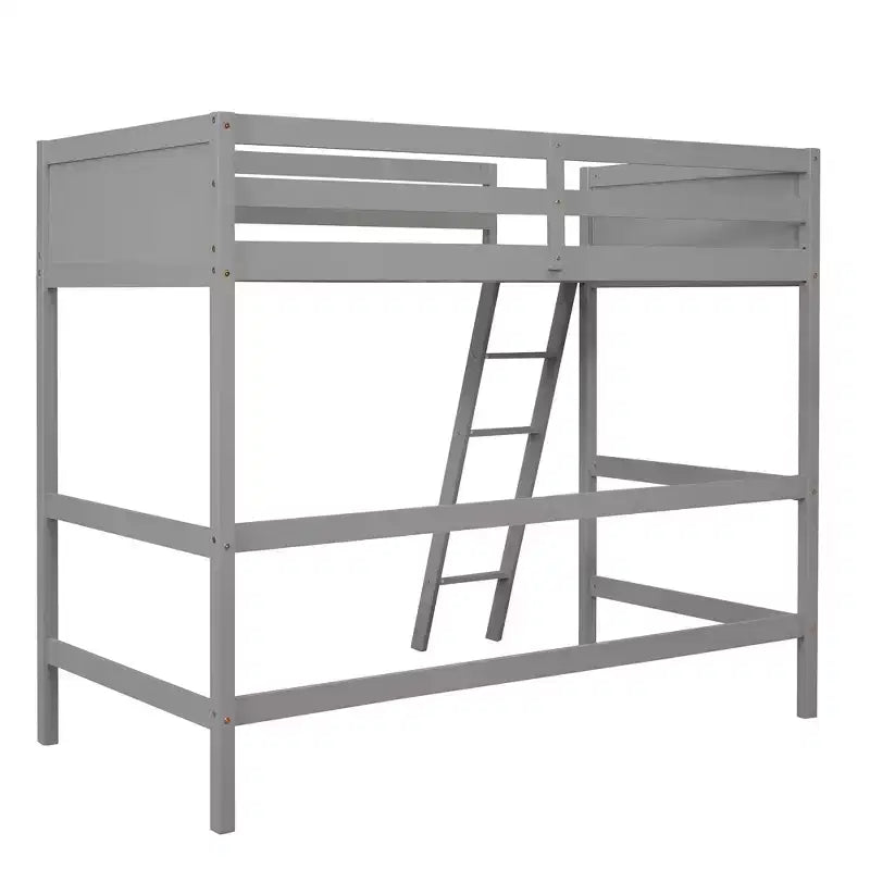 Lit mezzanine simple avec échelle, cadre de lit mezzanine en bois pour enfants, adolescents et adultes