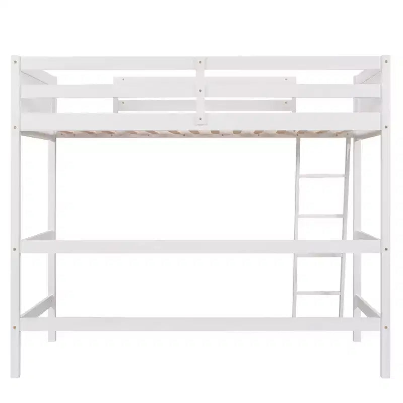 Lit mezzanine simple avec échelle, cadre de lit mezzanine en bois pour enfants, adolescents et adultes