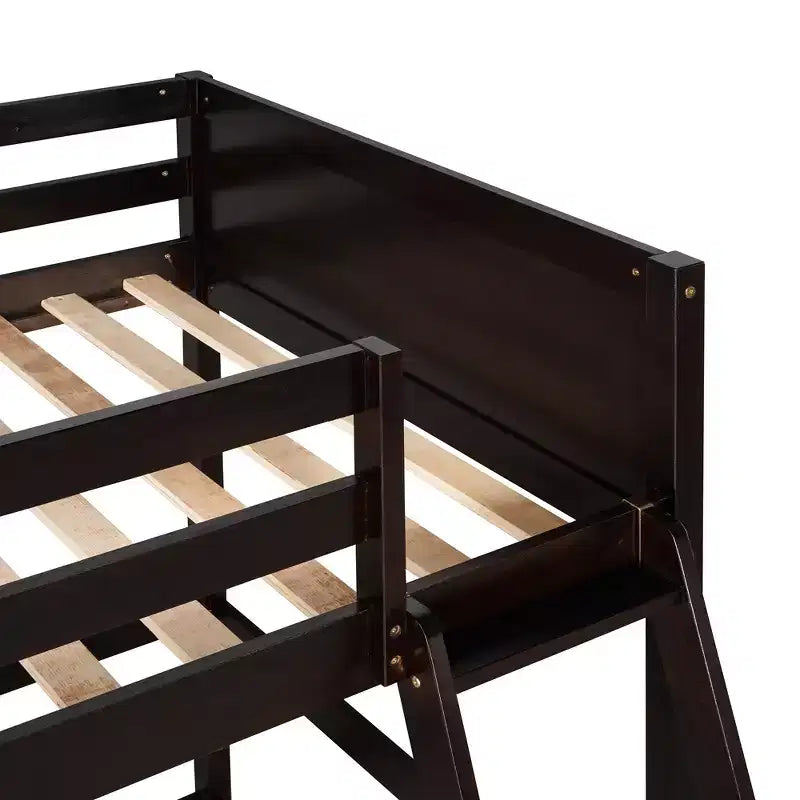 Lit mezzanine simple avec échelle, cadre de lit mezzanine en bois pour enfants, adolescents et adultes