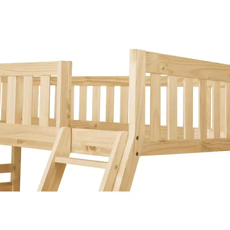 Lit superposé Bradley Modern en bois, deux places superposées et un lit double en bas, avec tiroirs de rangement