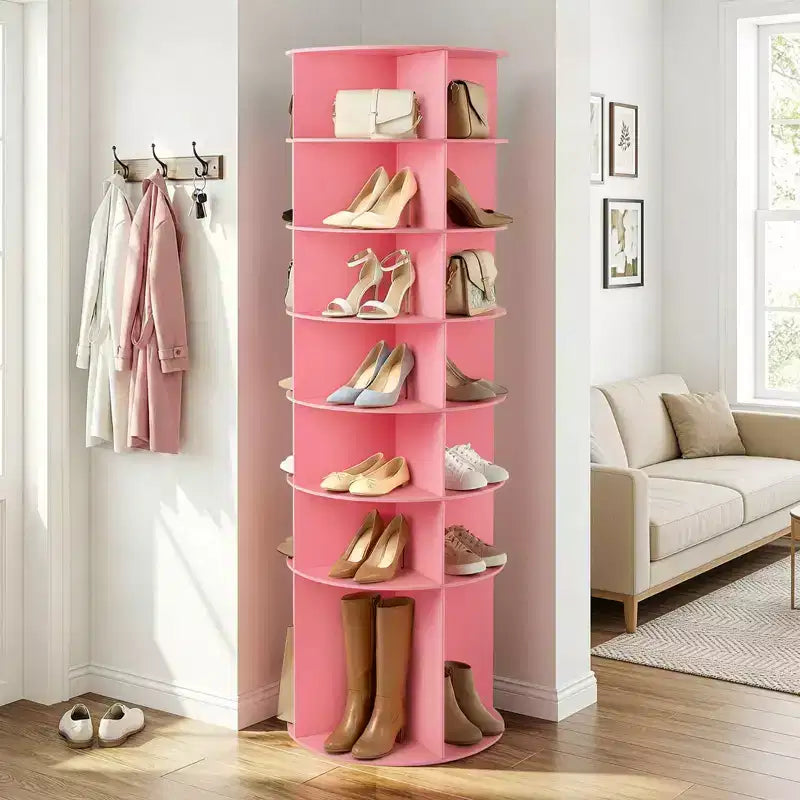 Karl Home 7-Tier 360 Rotating WPC Shoe Rack 72.4 Height