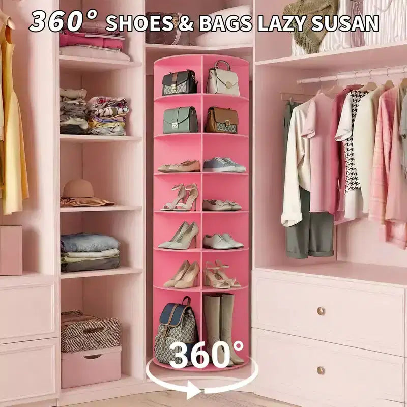 Étagère à chaussures WPC rotative à 360° à 7 niveaux, hauteur 72,4
