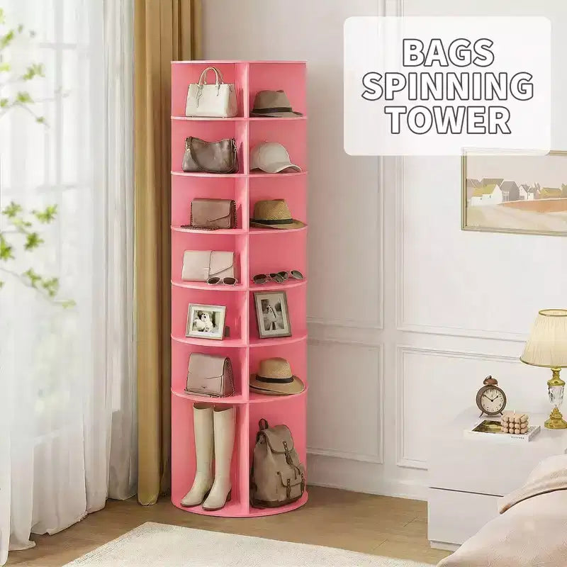 Étagère à chaussures WPC rotative à 360° à 7 niveaux, hauteur 72,4