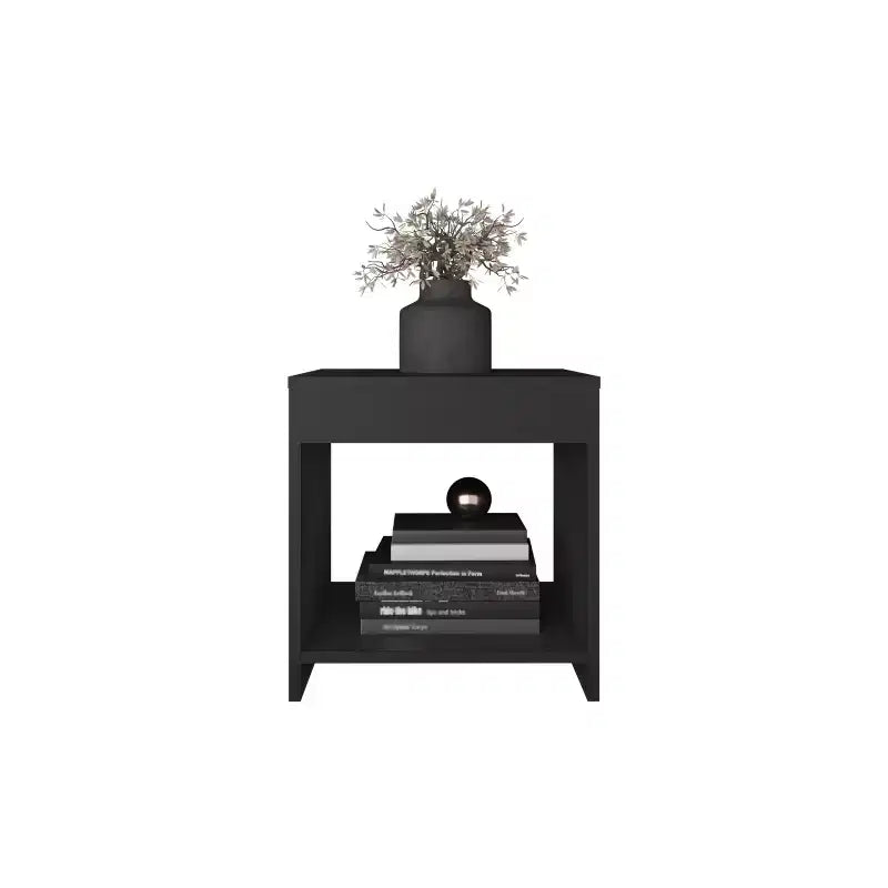 Avec son design épuré et moderne, cette table de chevet minimaliste Chroma 16.5 haute avec étagère ouverte offre un rangement pratique et une structure robuste.
