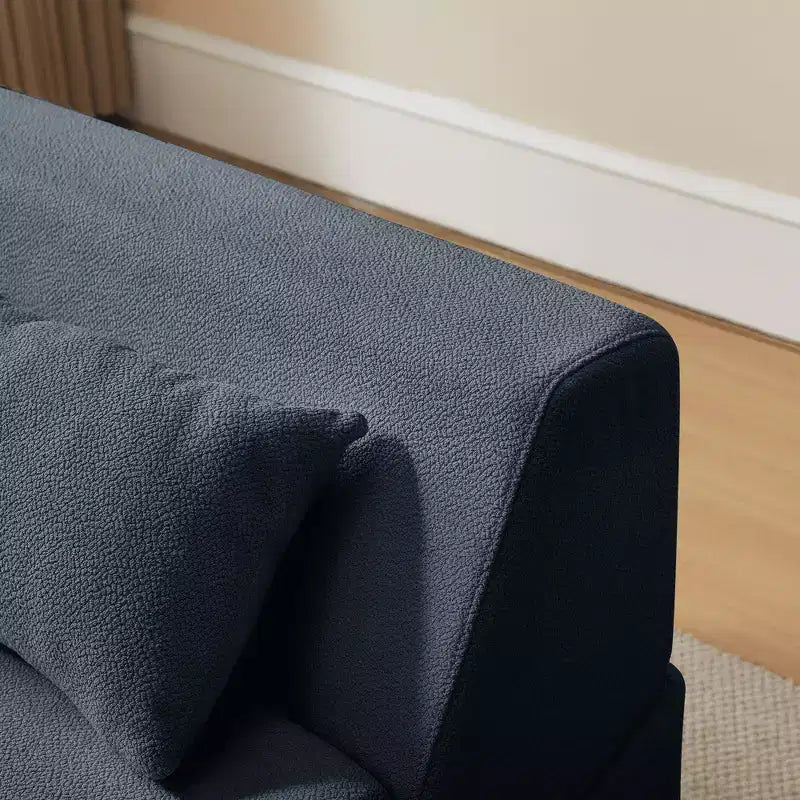 Fauteuil-lit convertible 2-en-1 en tissu de laine d'alpaga, canapé-lit peu encombrant pour petits espaces, salon, dortoir, appartement