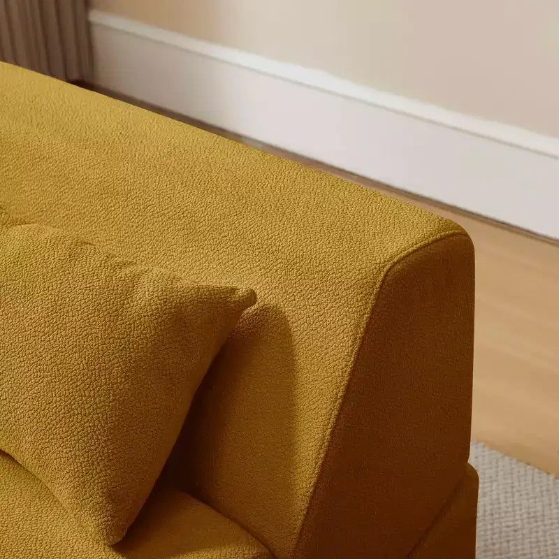 Fauteuil-lit convertible 2-en-1 en tissu de laine d'alpaga, canapé-lit peu encombrant pour petits espaces, salon, dortoir, appartement