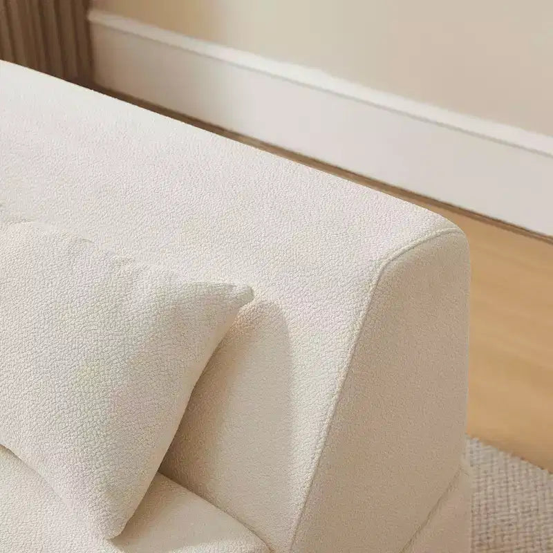 Fauteuil-lit convertible 2-en-1 en tissu de laine d'alpaga, canapé-lit peu encombrant pour petits espaces, salon, dortoir, appartement