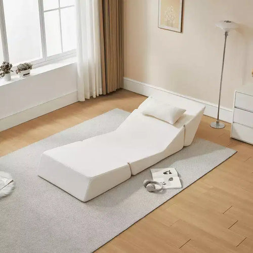 MAYEERTY 2-in-1 Convertible Sofa Chair Alpaca Wool Fabric Space-Saving Sofa Bed for Small Spaces Living Room Dorm Apartment