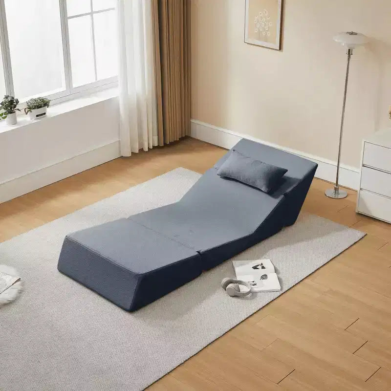 Fauteuil-lit convertible 2-en-1 en tissu de laine d'alpaga, canapé-lit peu encombrant pour petits espaces, salon, dortoir, appartement
