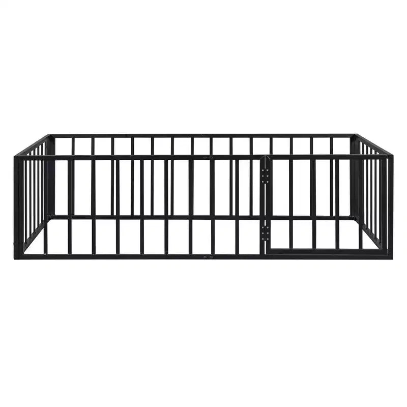 Lit mezzanine en métal avec clôture et porte ouvrante Espace de jeu et de couchage pour enfants