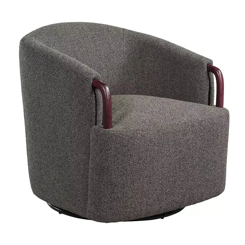 Fauteuil pivotant à 360° - Fauteuil d'appoint rembourré - Fauteuil de lecture ergonomique - Fauteuil de coiffeuse confortable avec dossier incurvé